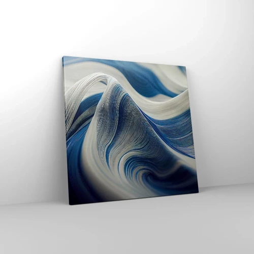 Impression sur toile - Image sur toile - La fluidité du bleu et du blanc - 50x50 cm