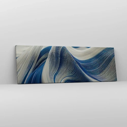 Impression sur toile - Image sur toile - La fluidité du bleu et du blanc - 90x30 cm