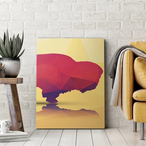 Impression sur toile - Image sur toile - La force amarante du bison - 50x70 cm