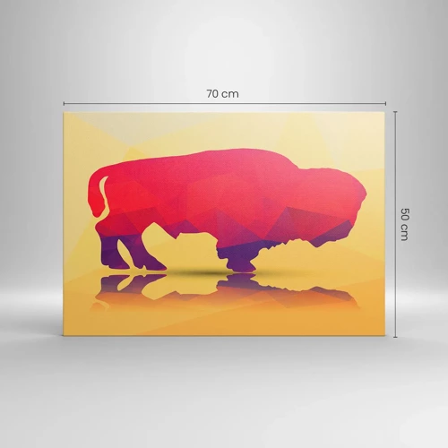 Impression sur toile - Image sur toile - La force amarante du bison - 70x50 cm