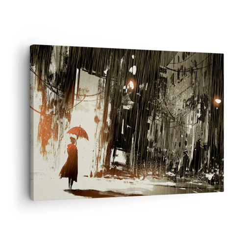 Impression sur toile - Image sur toile - La poésie du parapluie rouge - 70x50 cm