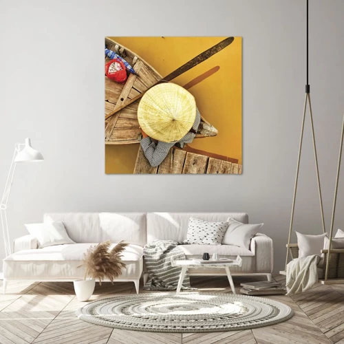Impression sur toile - Image sur toile - La vie sur le fleuve Jaune - 30x30 cm