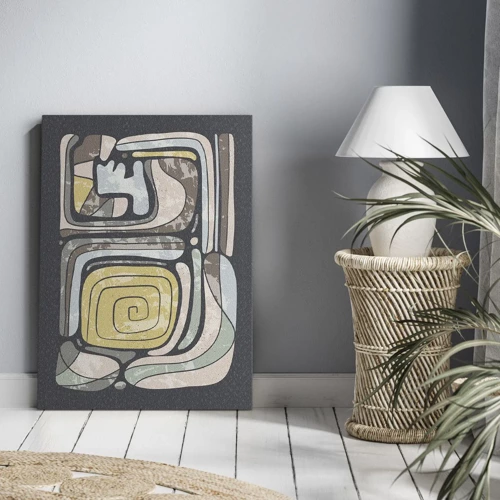 Impression sur toile - Image sur toile - L'abstraction dans l'esprit précolombien - 65x120 cm