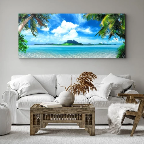 Impression sur toile - Image sur toile - L'azur des tropiques - 100x40 cm