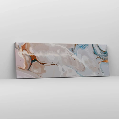 Impression sur toile - Image sur toile - Le bleu serpente sous le blanc - 90x30 cm