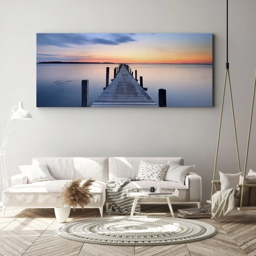 Impression sur toile - Image sur toile - Le calme d'un crépuscule serein - 100x40 cm