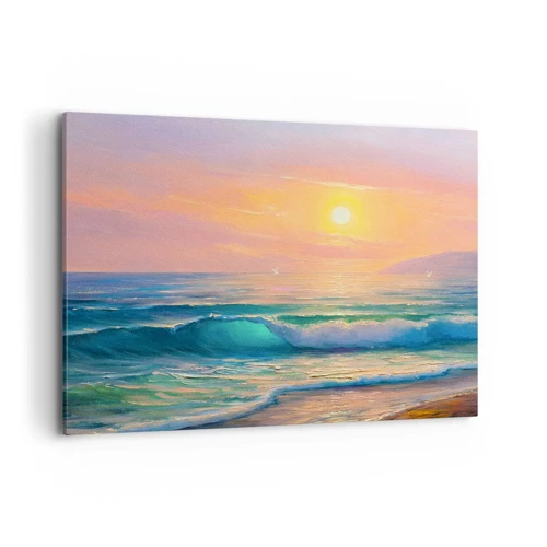 Impression sur toile - Image sur toile - Le chant turquoise des vagues - 100x70 cm