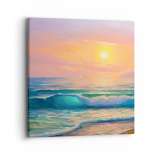 Impression sur toile - Image sur toile - Le chant turquoise des vagues - 40x40 cm