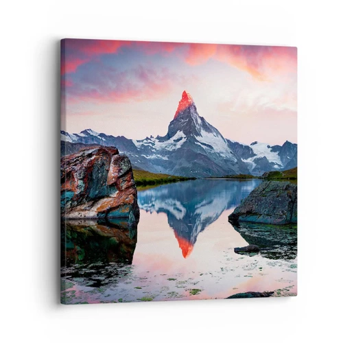 Impression sur toile - Image sur toile - Le coeur des montagnes est chaud - 30x30 cm