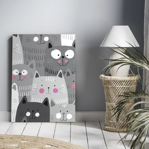 Impression sur toile - Image sur toile - Le monde des chats - 50x70 cm