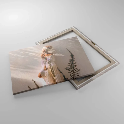 Impression sur toile - Image sur toile - Le soleil et la fille - 70x50 cm