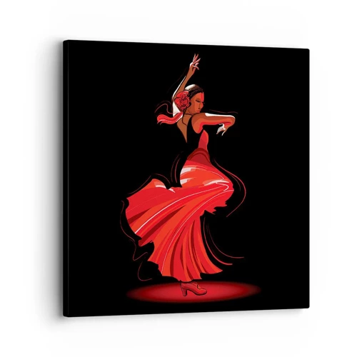 Impression sur toile - Image sur toile - L'esprit fougueux du flamenco - 30x30 cm