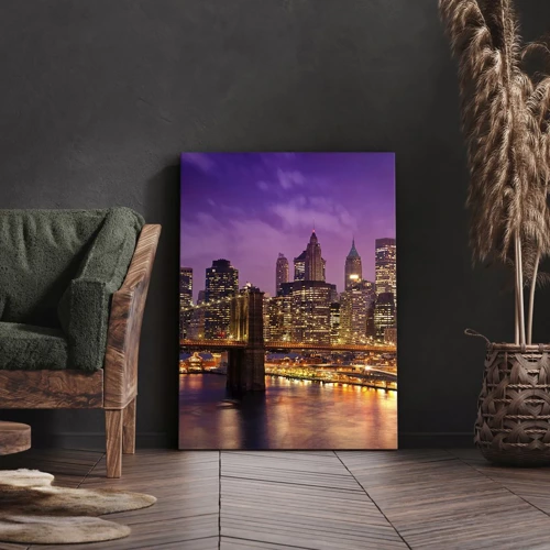 Impression sur toile - Image sur toile - Manhathann or violet - 50x70 cm