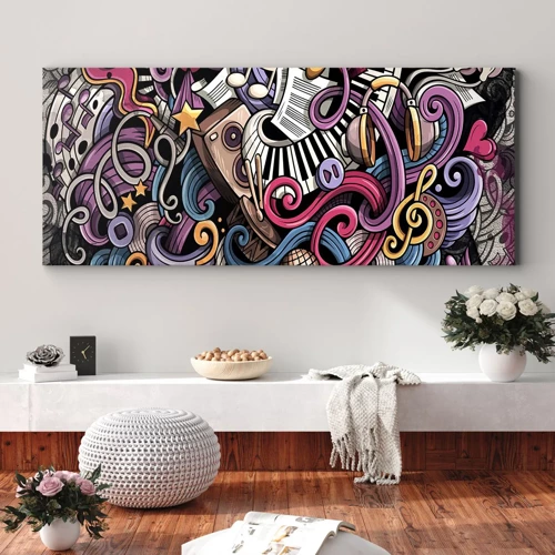 Impression sur toile - Image sur toile - Mélodie compliquée - 100x40 cm