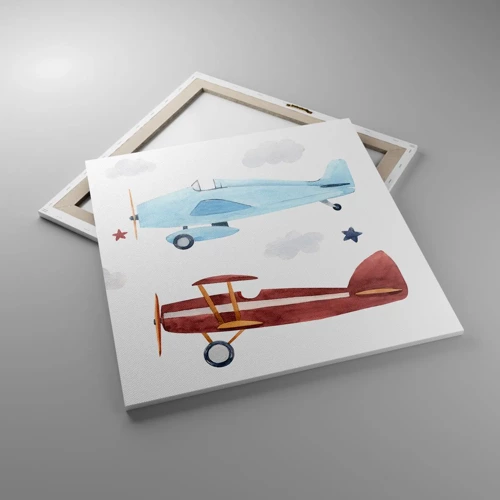 Impression sur toile - Image sur toile - Monsieur le pilote, nous vous attendons ! - 70x70 cm