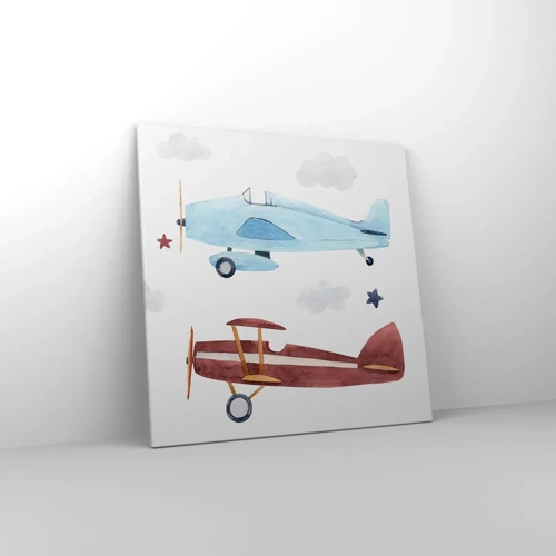 Impression sur toile - Image sur toile - Monsieur le pilote, nous vous attendons ! - 70x70 cm