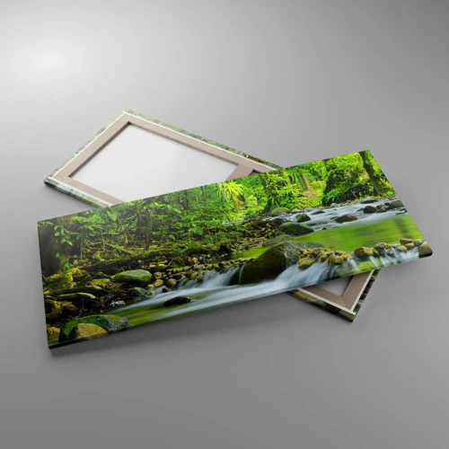 Impression sur toile - Image sur toile - Nager dans un océan de verdure - 120x50 cm
