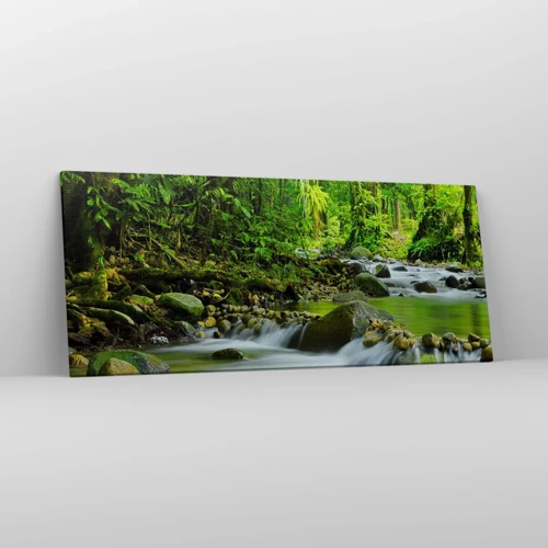 Impression sur toile - Image sur toile - Nager dans un océan de verdure - 120x50 cm