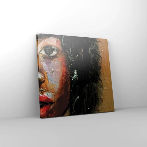 Impression sur toile - Image sur toile - Noir et brillant - 30x30 cm