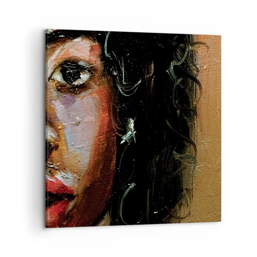 Impression sur toile - Image sur toile - Noir et brillant - 50x50 cm