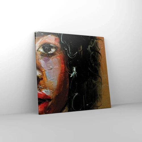 Impression sur toile - Image sur toile - Noir et brillant - 50x50 cm