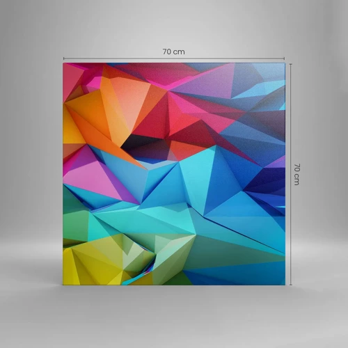 Impression sur toile - Image sur toile - Origami arc-en-ciel - 70x70 cm