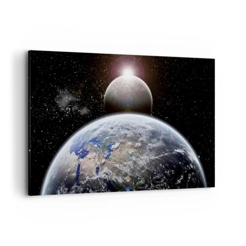 Impression sur toile - Image sur toile - Paysage cosmique - lever de soleil - 120x80 cm