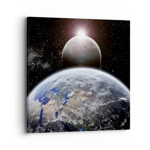 Impression sur toile - Image sur toile - Paysage cosmique - lever de soleil - 40x40 cm
