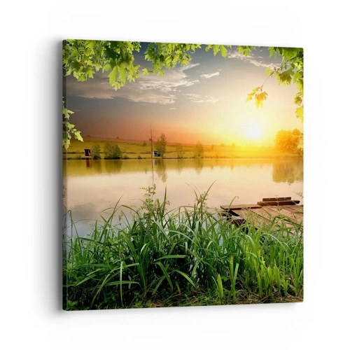 Impression sur toile - Image sur toile - Paysage dans un cadre verdoyant - 40x40 cm