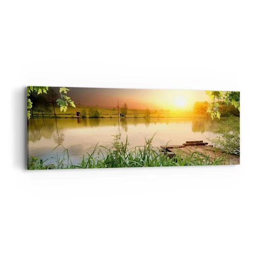 Impression sur toile - Image sur toile - Paysage dans un cadre verdoyant - 90x30 cm