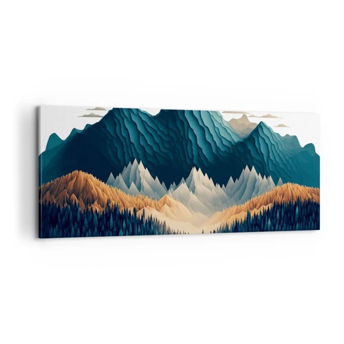 Impression sur toile - Image sur toile - Paysage de montagne parfait - 100x40 cm