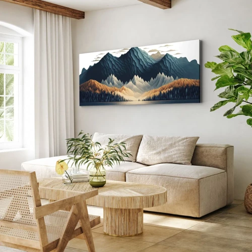 Impression sur toile - Image sur toile - Paysage de montagne parfait - 140x50 cm