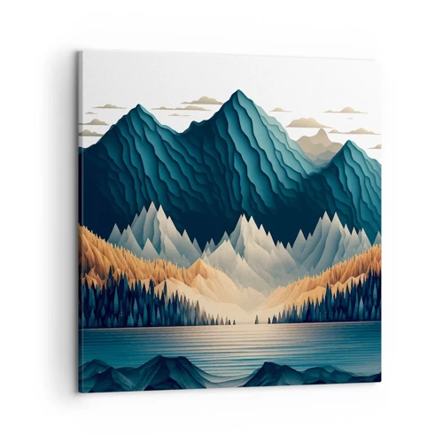Impression sur toile - Image sur toile - Paysage de montagne parfait - 50x50 cm
