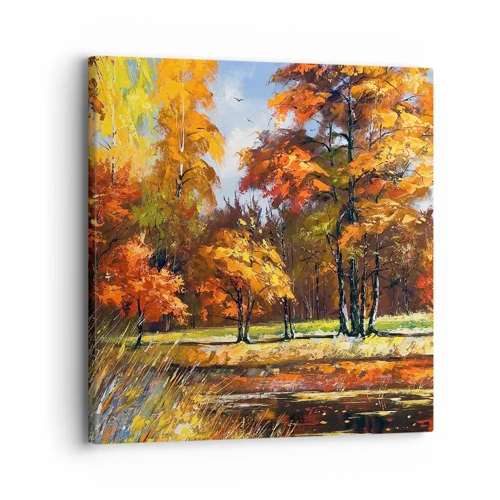 Impression sur toile - Image sur toile - Paysage en or et bronze - 30x30 cm