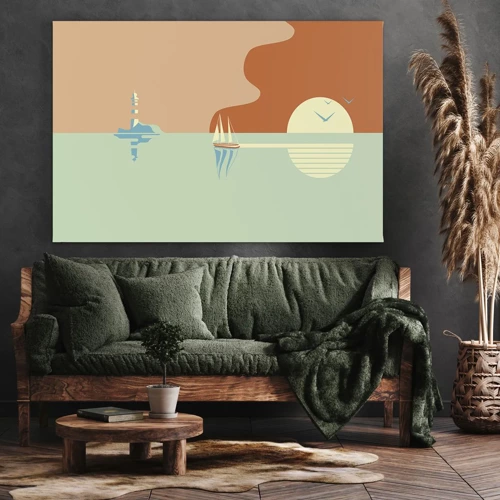 Impression sur toile - Image sur toile - Paysage idéal de la mer - 100x70 cm