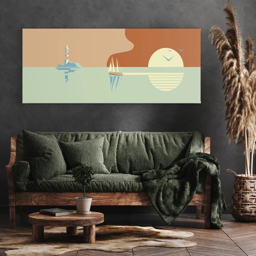 Impression sur toile - Image sur toile - Paysage idéal de la mer - 120x50 cm