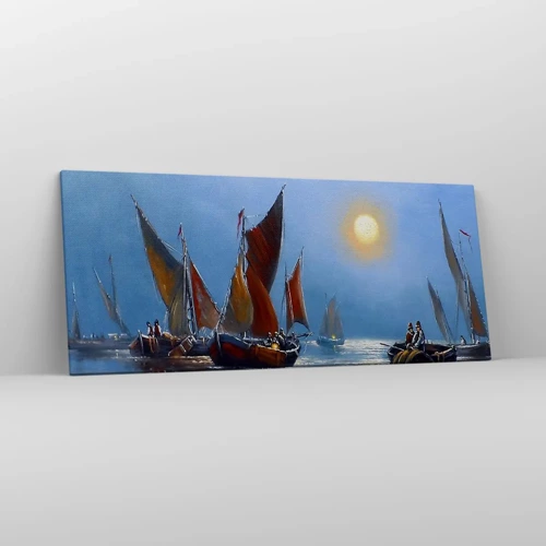 Impression sur toile - Image sur toile - Pêche de nuit - 120x50 cm