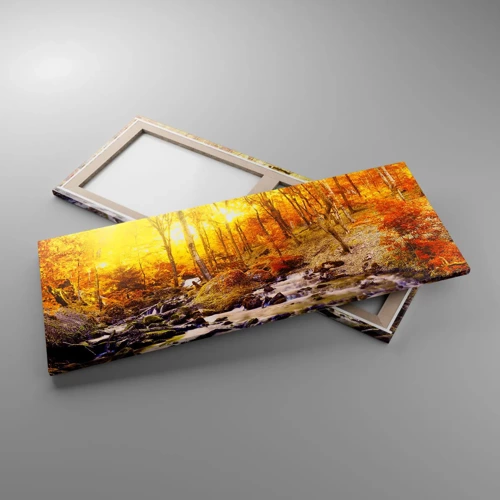 Impression sur toile - Image sur toile - Pierres serties d'or et de platine - 100x40 cm