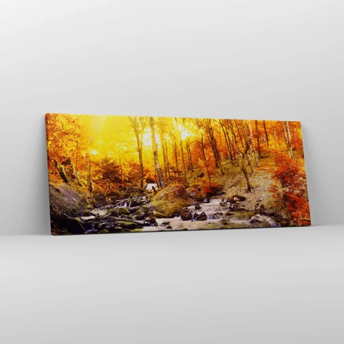 Impression sur toile - Image sur toile - Pierres serties d'or et de platine - 100x40 cm