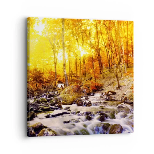 Impression sur toile - Image sur toile - Pierres serties d'or et de platine - 30x30 cm