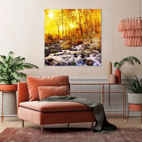 Impression sur toile - Image sur toile - Pierres serties d'or et de platine - 50x50 cm