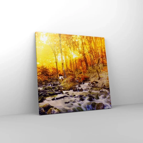 Impression sur toile - Image sur toile - Pierres serties d'or et de platine - 60x60 cm