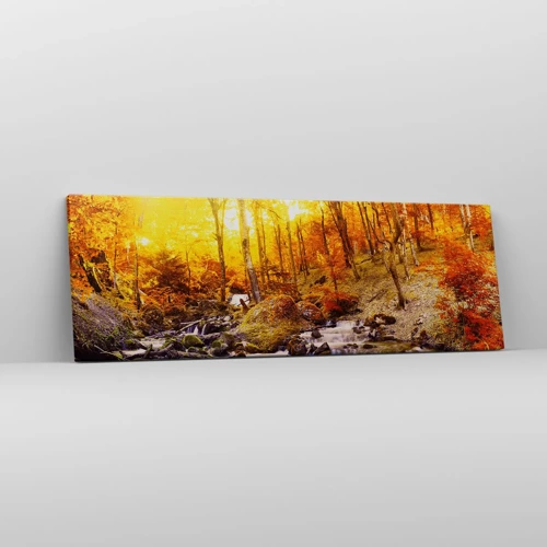 Impression sur toile - Image sur toile - Pierres serties d'or et de platine - 90x30 cm