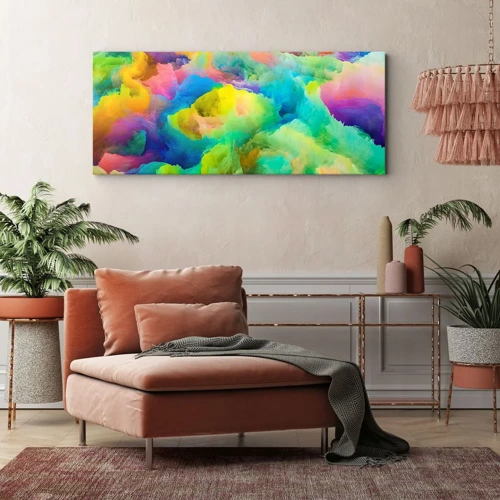 Impression sur toile - Image sur toile - Plumule arc-en-ciel - 90x30 cm