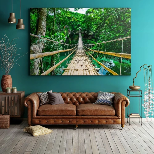 Impression sur toile - Image sur toile - Pont de singe en pleine nature - 100x70 cm
