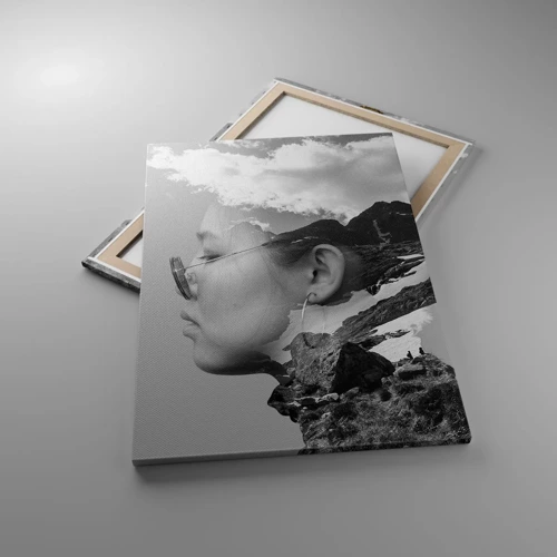 Impression sur toile - Image sur toile - Portrait de montagnes et nuages - 70x100 cm