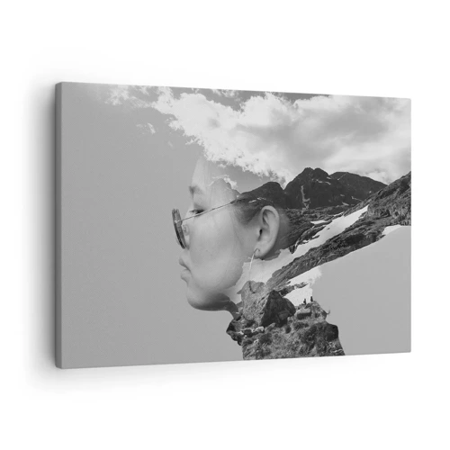 Impression sur toile - Image sur toile - Portrait de montagnes et nuages - 70x50 cm