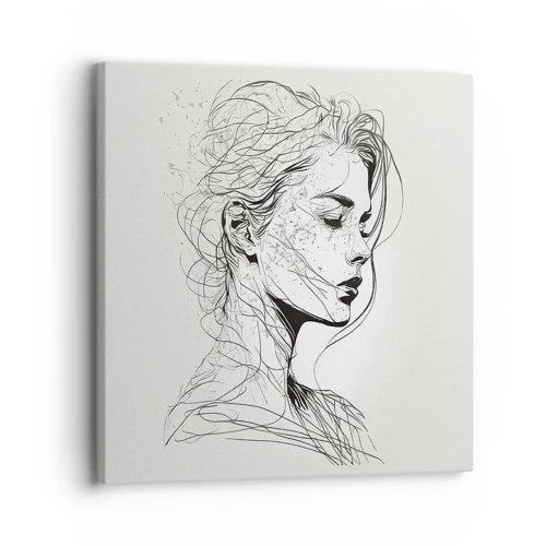 Impression sur toile - Image sur toile - Portrait en pensée - 30x30 cm