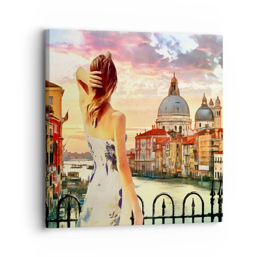 Impression sur toile - Image sur toile - Pour une aventure c'est uniquement dans ... - 30x30 cm