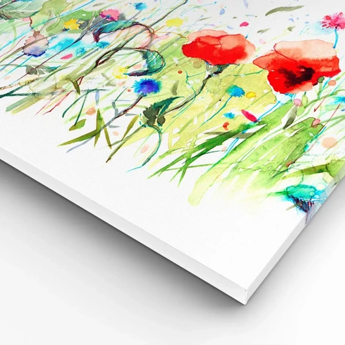 Impression sur toile - Image sur toile - Prairie de fleurs en mai - 90x30 cm